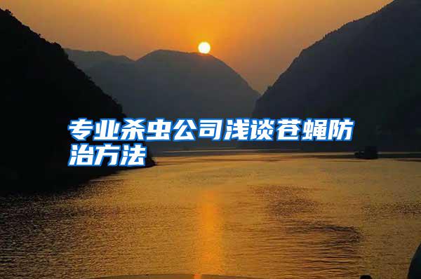 專業(yè)殺蟲(chóng)公司淺談蒼蠅防治方法