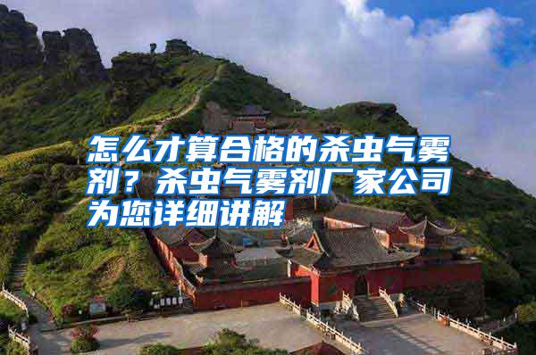 怎么才算合格的殺蟲氣霧劑？殺蟲氣霧劑廠家公司為您詳細講解