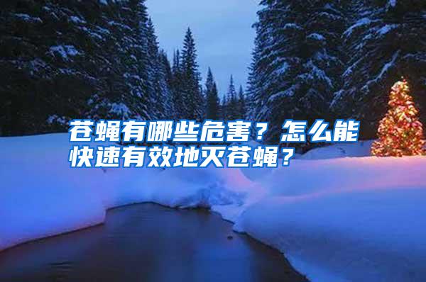 蒼蠅有哪些危害？怎么能快速有效地滅蒼蠅？