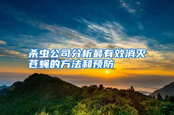 殺蟲(chóng)公司分析最有效消滅蒼蠅的方法和預(yù)防