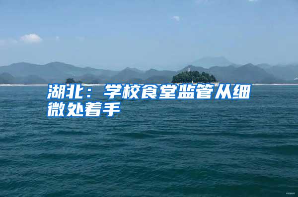 湖北:學(xué)校食堂監(jiān)管從細(xì)微處著手