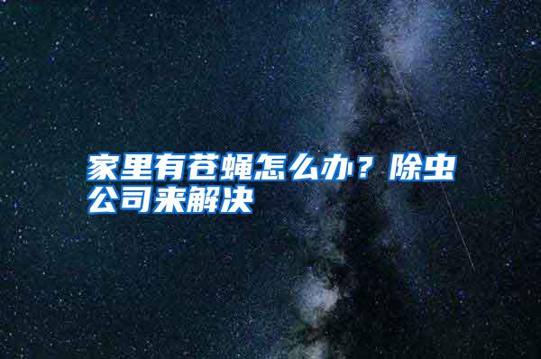 家里有蒼蠅怎么辦？除蟲公司來解決