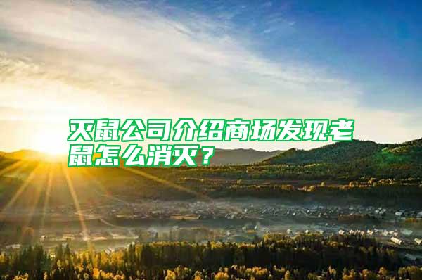 滅鼠公司介紹商場發(fā)現(xiàn)老鼠怎么消滅？