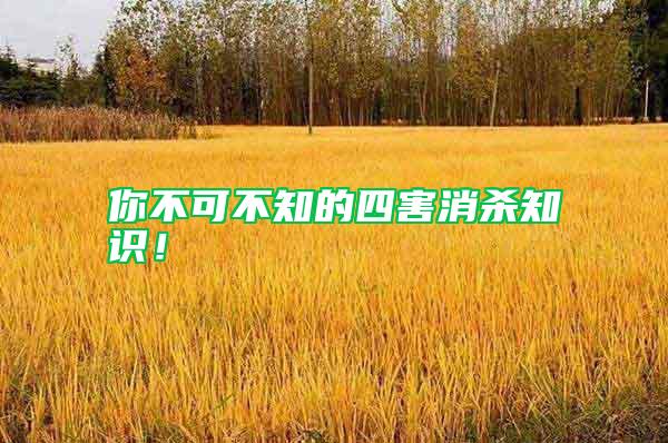你不可不知的四害消殺知識(shí)！