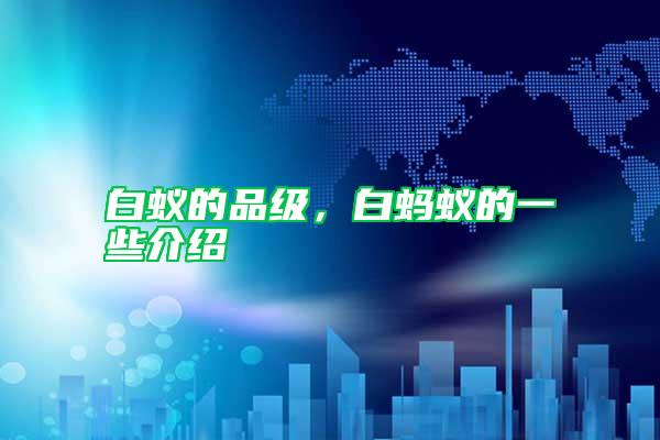 白蟻的品級，白螞蟻的一些介紹