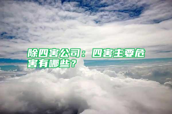 除四害公司：四害主要危害有哪些？