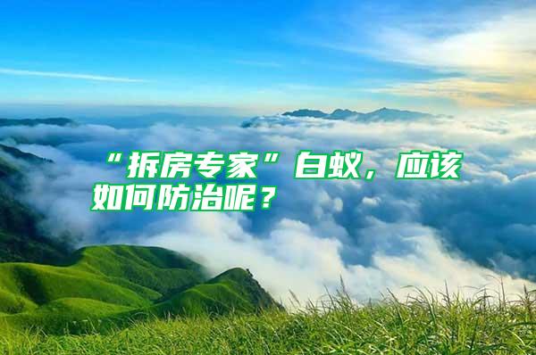 “拆房專家”白蟻，應(yīng)該如何防治呢？