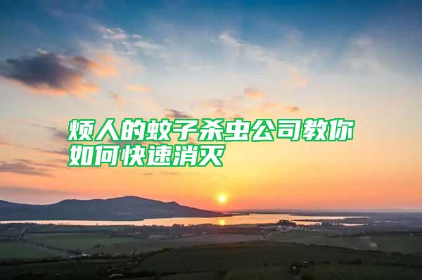 煩人的蚊子殺蟲(chóng)公司教你如何快速消滅