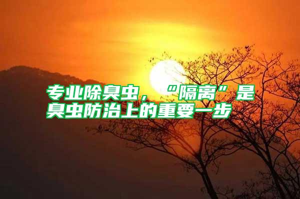 專業(yè)除臭蟲，“隔離”是臭蟲防治上的重要一步