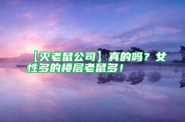 【滅老鼠公司】真的嗎？女性多的樓層老鼠多！