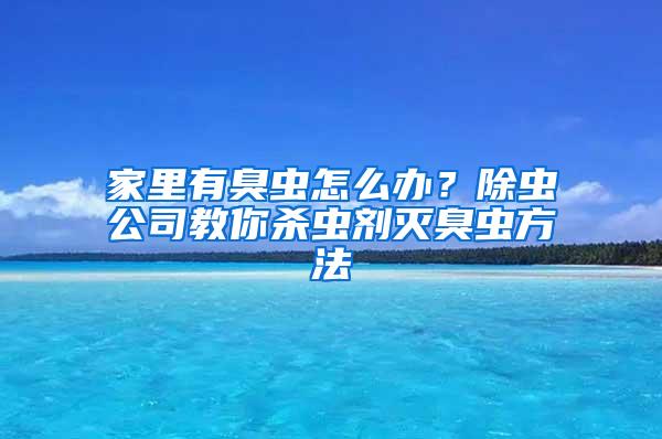 家里有臭蟲怎么辦？除蟲公司教你殺蟲劑滅臭蟲方法