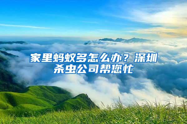 家里螞蟻多怎么辦？深圳殺蟲公司幫您忙