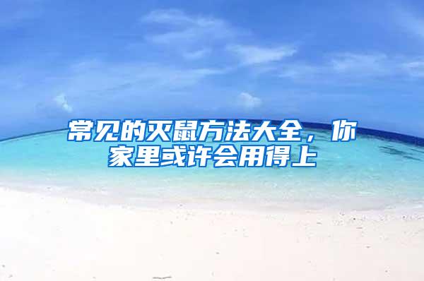 常見的滅鼠方法大全，你家里或許會用得上