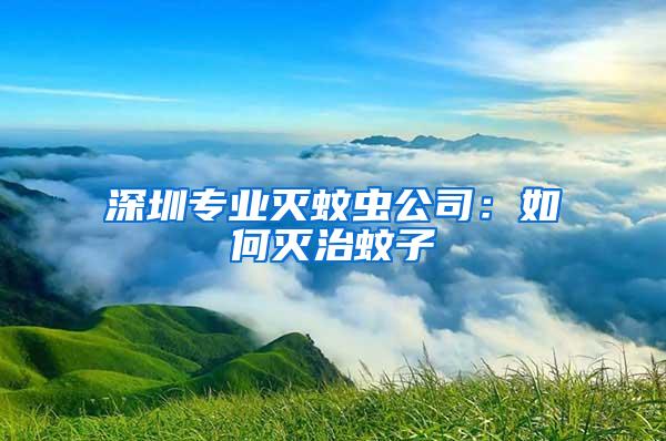 深圳專業(yè)滅蚊蟲公司：如何滅治蚊子